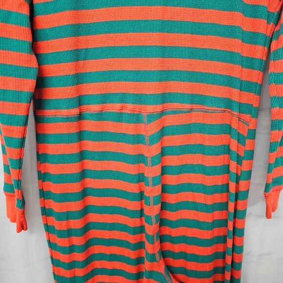 Old Navy Onesie Union Jack Pajamas Thermal Red Green Stripes Leisure Preppy L - Picture 6 of 9